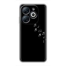 Чехол с картинками на черном фоне для Infinix Smart 8 – Ноты