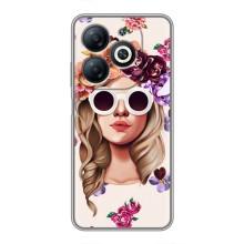 Чехол с картинкой Модные Девчонки Infinix Smart 8 – Девушка в очках