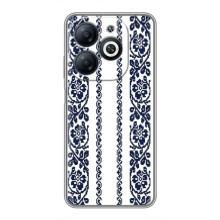 Силиконовый Чехол на Infinix Smart 8 с картинкой Вышиванки – Синяя вышиванка