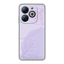 Чехол цветочный дизайн для Infinix Smart 8 – Монстера фиолетовая