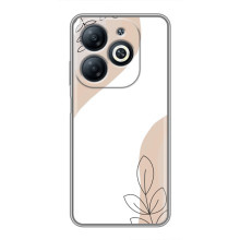 Силиконовый чехол с принтом в цветах на Infinix Smart 8 – Нюдовый дизайн