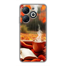 Чехол с уникальным дизайном «Осень с кофе» для Infinix Smart 8 – Кофе и дождь