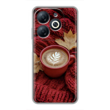 Чехол с уникальным дизайном «Осень с кофе» для Infinix Smart 8 – Кофе на пледе