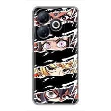 Силиконовые чехлы с глазами Anime для Инфиникс Смарт 8 – Глаза на чорном