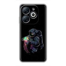 Силиконовый Чехол с принтом "Космонавты" на Infinix Smart 8 – В руках земля