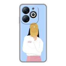 Силиконовый Чехол на Infinix Smart 8 с картинкой Стильных Девушек – Желтая кепка