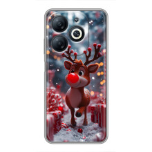 Яркий чехол для Infinix Smart 8 с Зимними Оленятами – Олень среди подарков