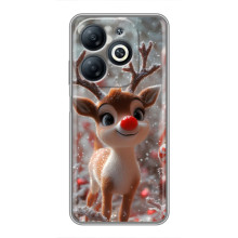 Яркий чехол для Infinix Smart 8 с Зимними Оленятами