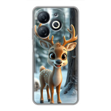 Яркий чехол для Infinix Smart 8 с Зимними Оленятами – Оленёнок в лесу