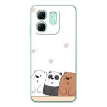 Чехлы с изображением разных животных для Infinix Smart 9 (Удивленные медвеженки)