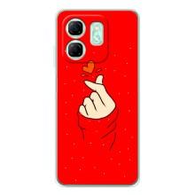 Чехлы (Знак сердечка) на Infinix Smart 9 – Сердце на красном