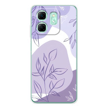 Силконовий чохол з принтом в квітах на Infinix Smart 9 (Фіолетовий дизайн)