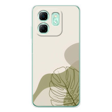 Силконовий чохол з принтом в квітах на Infinix Smart 9 (Монстера зелена)