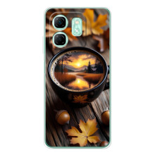 Чохол з унікальним дизайном 'Осінь з кавою' для Infinix Smart 9 – Темна кава