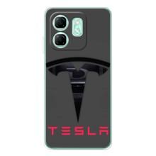 Силіконовий бампер з картинкою машини на Infinix Smart 9 – Logo TESLA