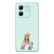 Силиконовый Чехол на Infinix Smart 9 с картинкой Стильных Девушек – В шапке
