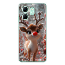 Яркий чехол для Infinix Smart 9 с Зимними Оленятами