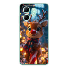 Яскравий чохол для Infinix Smart 9 з Зимові Оленята (Олень з шарфом)