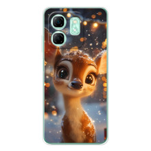 Яскравий чохол для Infinix Smart 9 з Зимові Оленята (Оленятко серед герлянд)