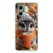 Печатный чехол «Зверята с кофе» для Infinix Smart 9