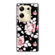 Чохли з квітами для Infinix Zero 30 (VPrint) (Квіти на чорному)