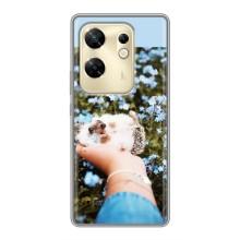 Чехлы с изображением разных животных для Infinix Zero 30 (Ежик на руках)