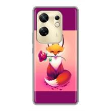 Чехлы с картинкой Лисички для Infinix Zero 30 (VPrint) (Лисичка с розочкой)