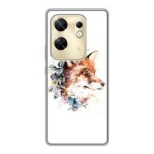 Чехлы с картинкой Лисички для Infinix Zero 30 (VPrint) (Лисичка в цветочках)