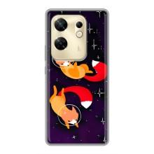 Чехлы с картинкой Лисички для Infinix Zero 30 (VPrint) (Лисички космонавты)