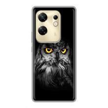 Чехлы с принтом СОВЫ для Infinix Zero 30 – Сова на чёрном