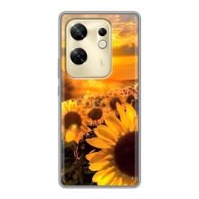 Чехол с Цветами для Infinix Zero 30 (поле подсолнухов)