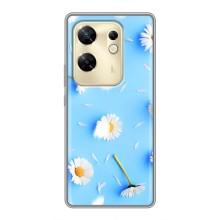 Чехол с Цветами для Infinix Zero 30 (ромашки на голубом)