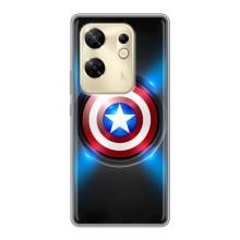 Чехол с Щитом Капитана Америки на Infinix Zero 30 – Яркий Щит Капитана
