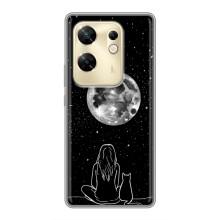 Чехол с рисунком кот на Infinix Zero 30 – Девушка с котом