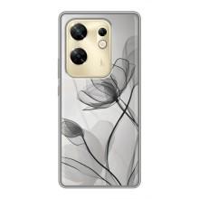 Чохол з квітковим принтом на Інфінікс Зеро 30 (Чорні квіти)