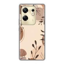 Чохол з квітковим принтом на Інфінікс Зеро 30 (Коричневі квіти)