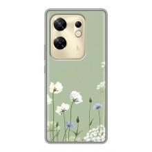 Чохол з квітковим принтом на Інфінікс Зеро 30 (Квіти на зеленому)