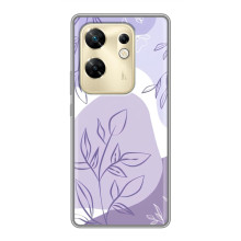 Силконовий чохол з принтом в квітах на Infinix Zero 30 – Фіолетовий дизайн