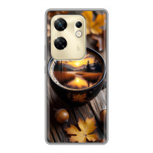 Чохол з унікальним дизайном 'Осінь з кавою' для Infinix Zero 30 – Темна кава