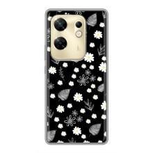Чехлы с тематикой "ЦВЕТЫ" на Infinix Zero 30 (цветение на чорном)