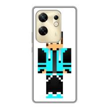 Чехлы для Infinix Zero 30 (Персонажи Майн Крафт) – Мальчик в голубом