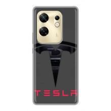 Силиконовый бампер с картинкой машины на Infinix Zero 30 – Logo TESLA