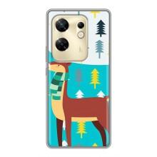Силиконовый бампер с картинкой животных для Infinix Zero 30 (Олень с шарфом)