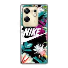 Силиконовый Чехол на Infinix Zero 30 с картинкой Nike (Цветочный Nike)