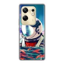 Силиконовый Чехол с принтом "Космонавты" на Infinix Zero 30 – Космонавт в воде