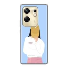 Силиконовый Чехол на Infinix Zero 30 с картинкой Стильных Девушек – Желтая кепка