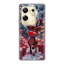 Яскравий чохол для Infinix Zero 30 з Зимові Оленята (Олень серед подарунків)