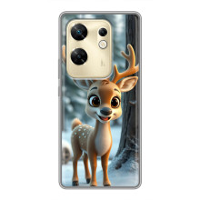 Яскравий чохол для Infinix Zero 30 з Зимові Оленята (Оленятко в лісі)
