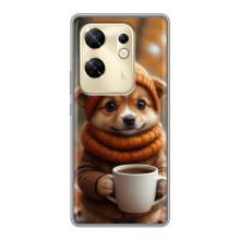 Печатный чехол «Зверята с кофе» для Infinix Zero 30 – Песик с кофе