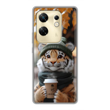 Печатный чехол «Зверята с кофе» для Infinix Zero 30 – Тигр с кофе